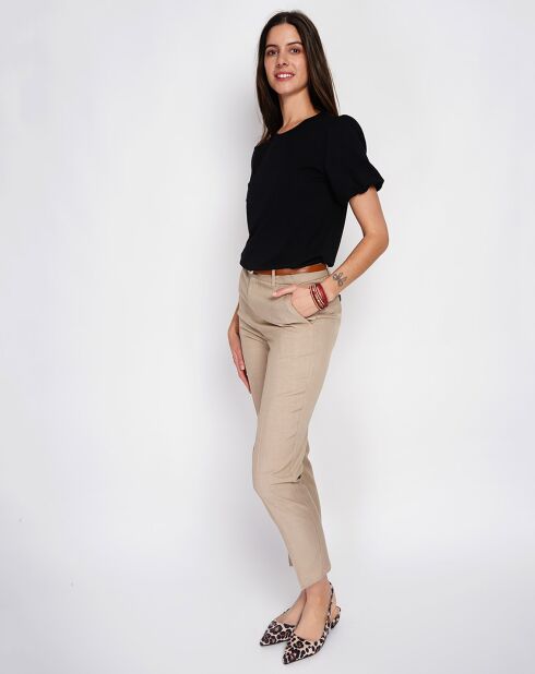 T-Shirt en Lin mélangé Océane noir