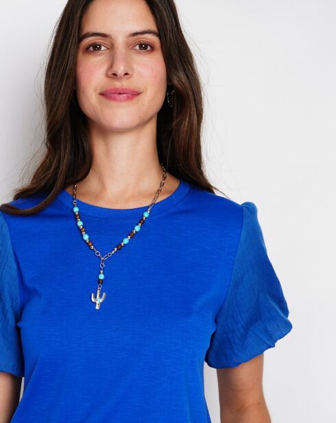 T-Shirt en Lin mélangé Océane royal