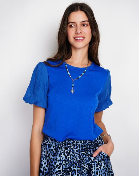 T-Shirt en Lin mélangé Océane royal