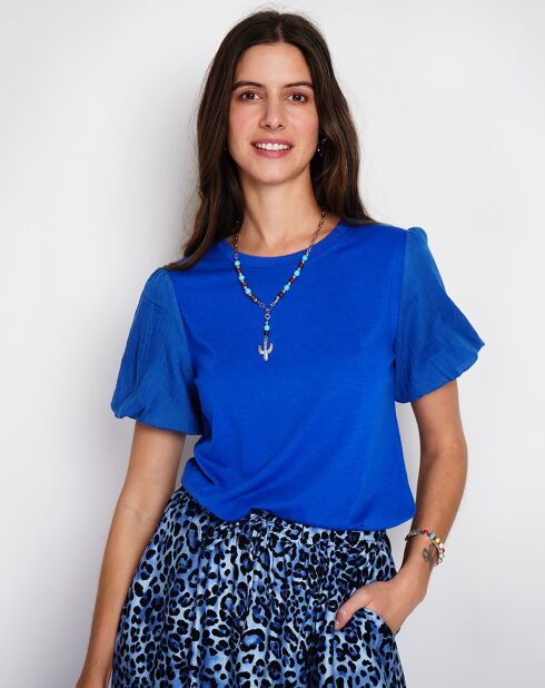 T-Shirt en Lin mélangé Océane royal