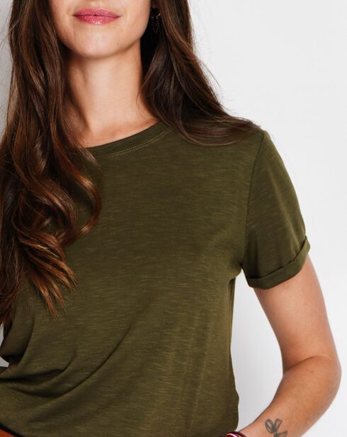 T-Shirt en Lin mélangé Anouk kaki claire