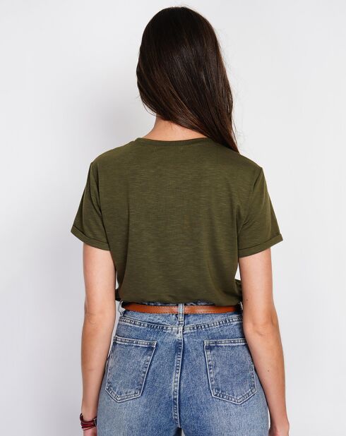 T-Shirt en Lin mélangé Anouk kaki claire