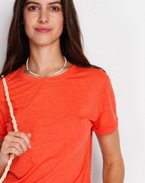 T-Shirt en Lin mélangé Anouk rouge