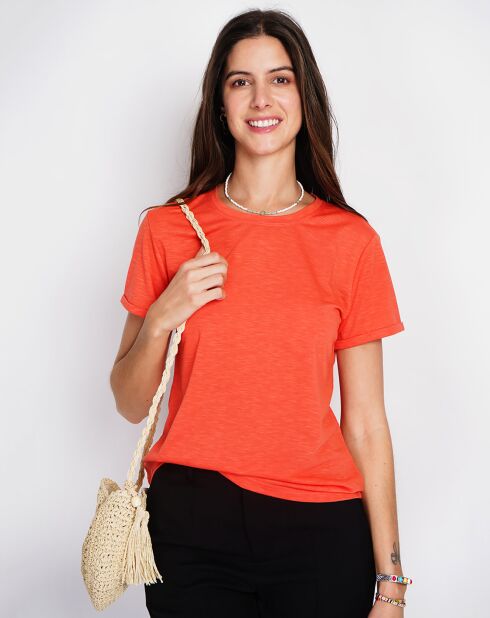 T-Shirt en Lin mélangé Anouk rouge