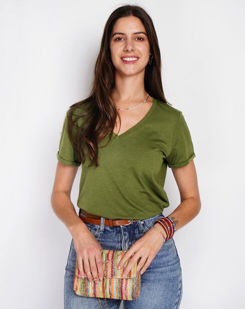 T-Shirt en Lin mélangé Cléo kaki claire