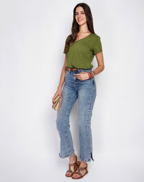 T-Shirt en Lin mélangé Cléo kaki claire