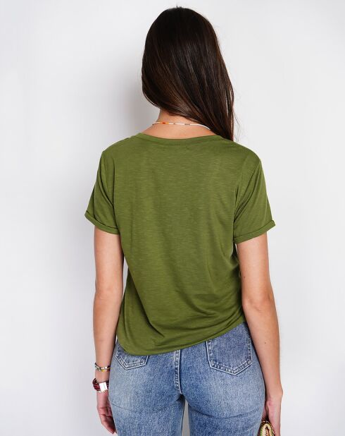 T-Shirt en Lin mélangé Cléo kaki claire