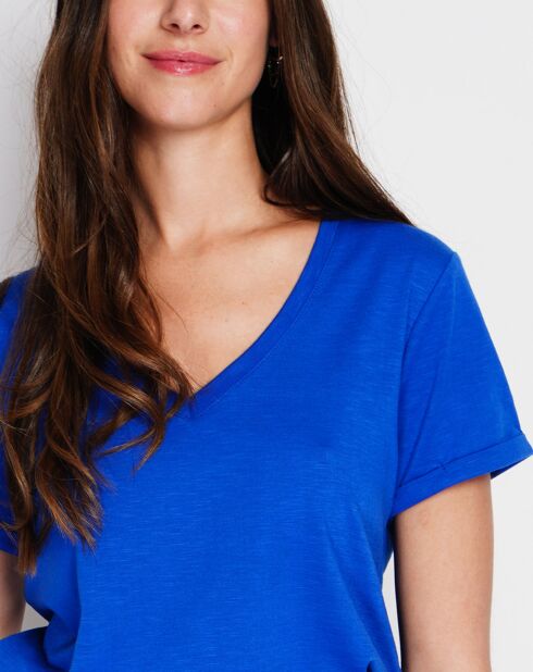 Cléo Royal T-shirt van linnenmix