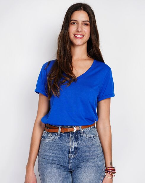 Cléo Royal T-shirt van linnenmix