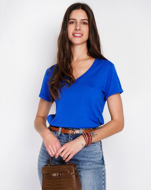 Cléo Royal T-shirt van linnenmix