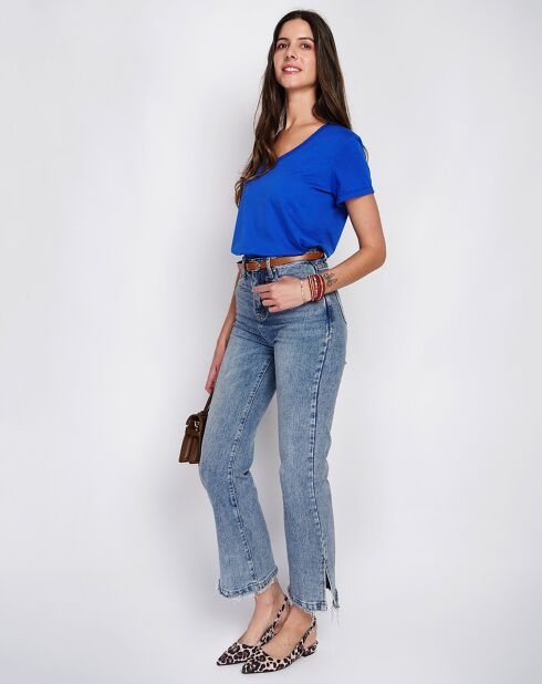 Cléo Royal T-shirt van linnenmix