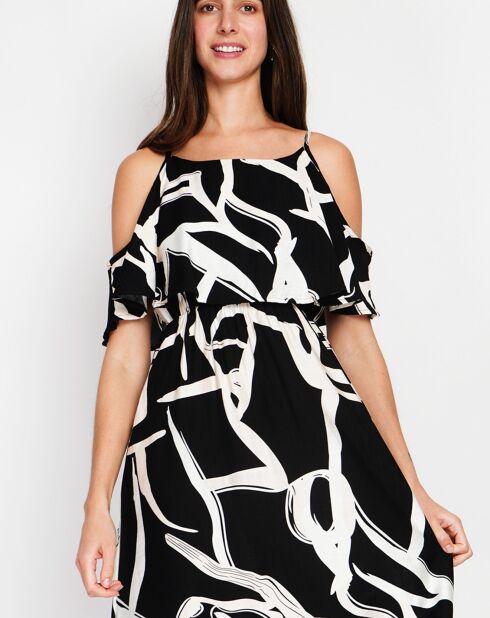 Robe en Lin mélangé Coralie noire