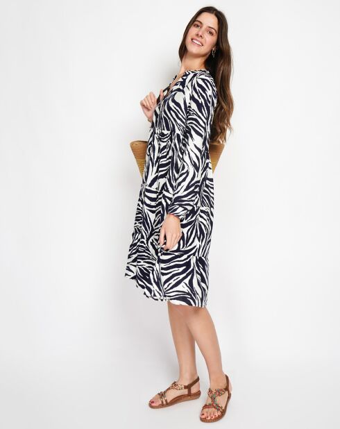 Robe en Lin mélangé Carmen marine