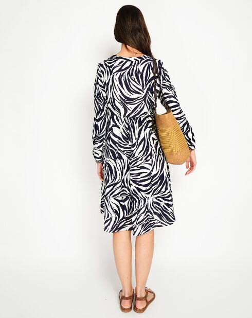 Robe en Lin mélangé Carmen marine