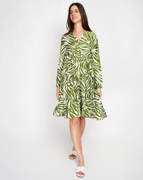 Robe en Lin mélangé Carmen menthe