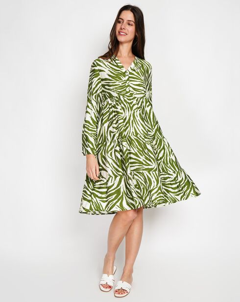 Robe en Lin mélangé Carmen menthe