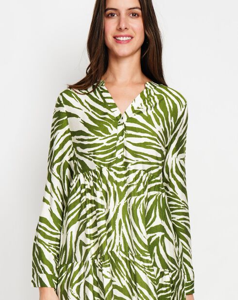 Robe en Lin mélangé Carmen menthe