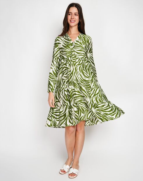 Robe en Lin mélangé Carmen menthe