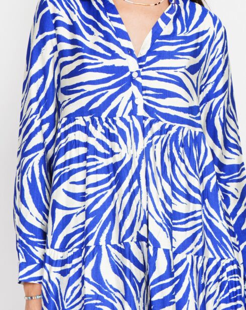 Robe en Lin mélangé Carmen royal