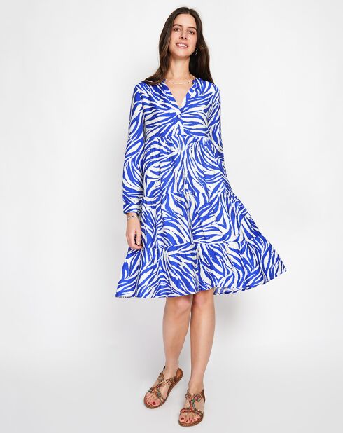 Robe en Lin mélangé Carmen royal