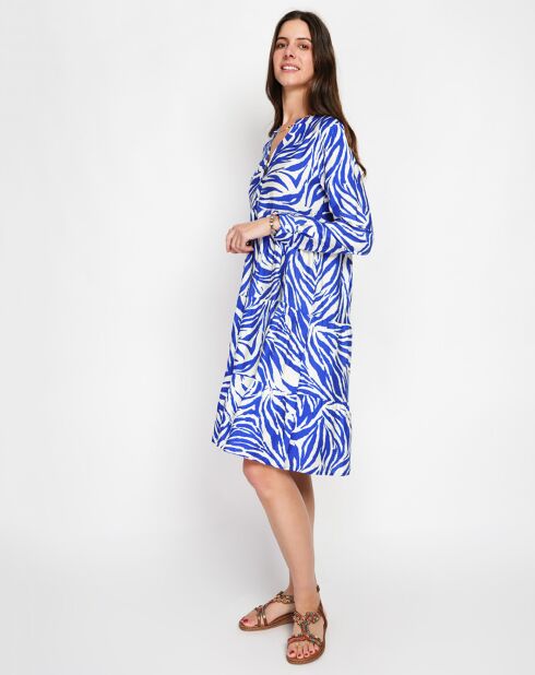 Robe en Lin mélangé Carmen royal