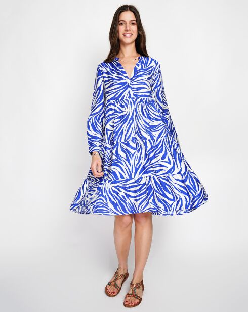 Robe en Lin mélangé Carmen royal