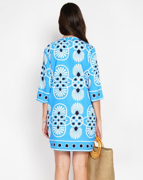 Robe en Lin mélangé Charlotte azur