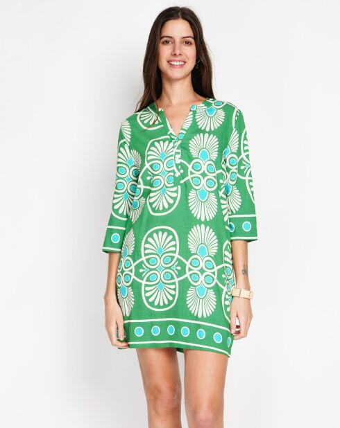 Robe en Lin mélangé Charlotte jade