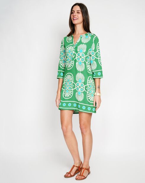Robe en Lin mélangé Charlotte jade