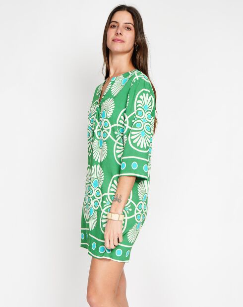 Robe en Lin mélangé Charlotte jade