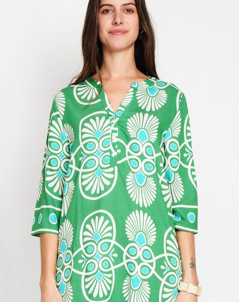 Robe en Lin mélangé Charlotte jade