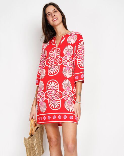 Robe en Lin mélangé Charlotte rouge