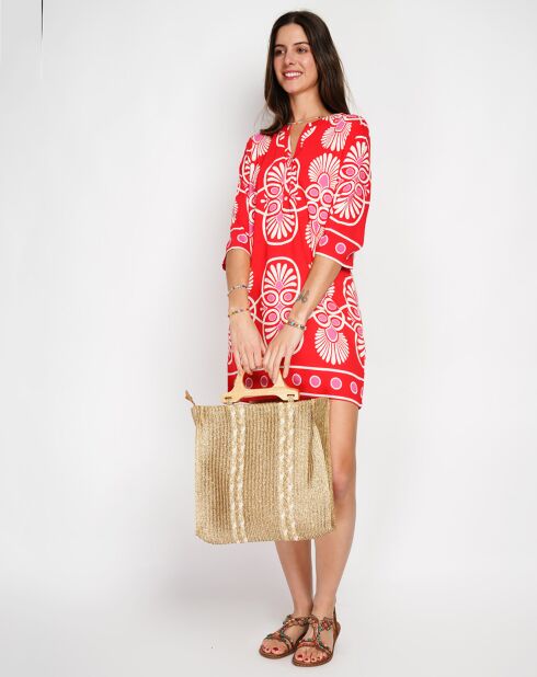 Robe en Lin mélangé Charlotte rouge