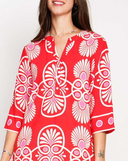 Robe en Lin mélangé Charlotte rouge