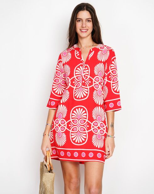 Robe en Lin mélangé Charlotte rouge