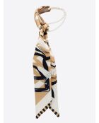 Collier en Perle et Foulard chocolat