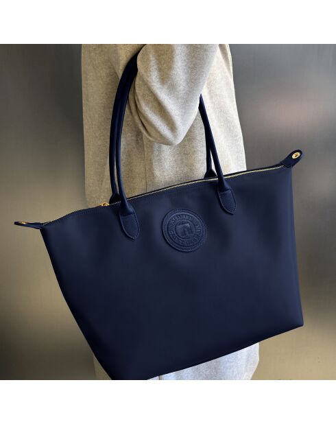 Sac porté épaule Etretat grand modèle bleu marine - 43x25x19 cm