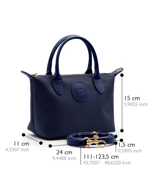Sac à main Etretat petit modèle bleu marine - 24x15x11 cm