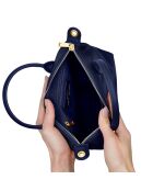 Sac à main Etretat petit modèle bleu marine - 24x15x11 cm