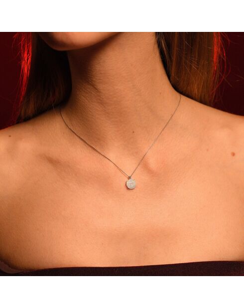 Sublime Anhänger und Kette aus 0,25 Karat Weißgold mit Diamanten