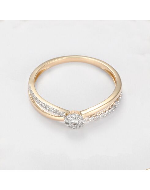 Bague Iris Diamant 0.142 ct or jaune