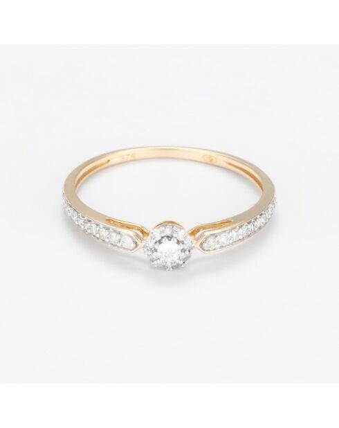 Elbe Diamantring 0,18 Karat Gelbgold