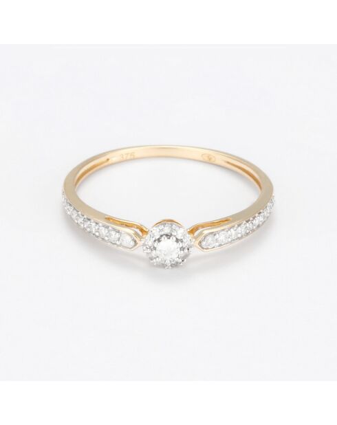 Bague Elbe Diamant 0.18 ct or jaune
