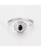 Bague Douce Nuit Diamant 0.046 ct & Saphir 0.25 ct or blanc