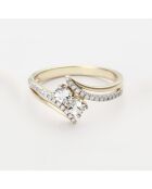 Bague Scintillante Diamant 0.15 ct & Topaze 0.5 ct or jaune