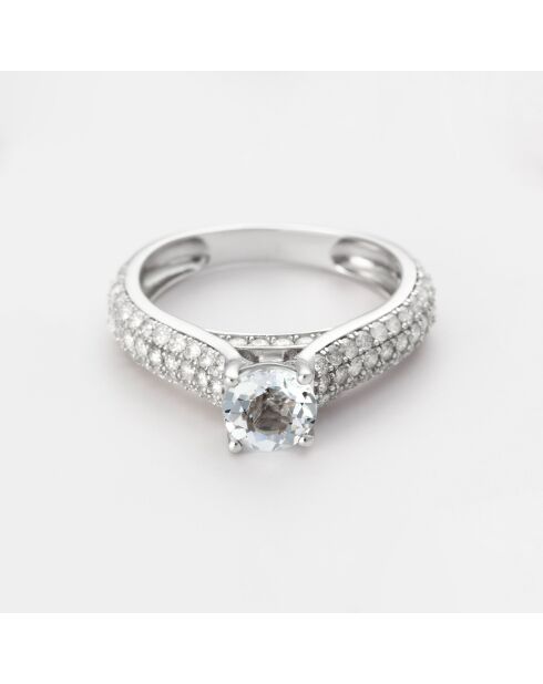 Candide Ring aus 0,84 ct Diamant und 1,43 ct Topas Weißgold