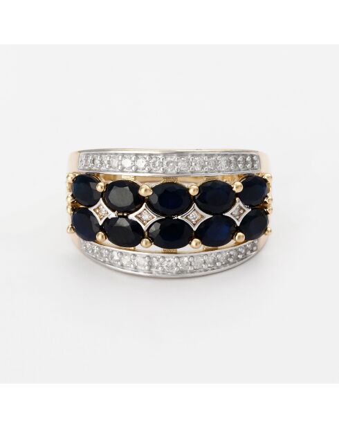 Bague Gabrielle Diamant 0.251 ct & Saphir 2.5 ct or jaune