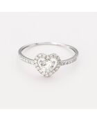 Bague Lumière d'Orient Diamant 0.165 ct & Topaze 0.429 ct or blanc