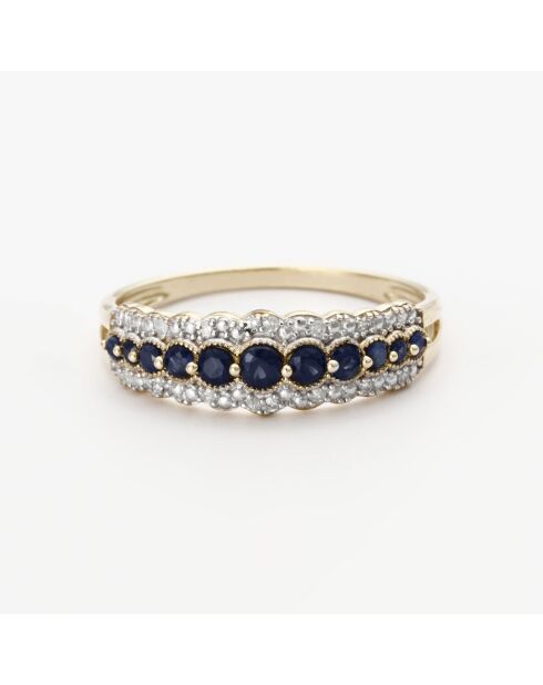 Bague Calista Diamant 0.056 ct & Saphir 0.513 ct or jaune