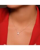 Collana solitaria in oro bianco da 1 kt con delicati diamanti